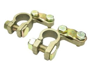 heavy duty battery terminal angled type brass (set) positive & negative