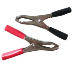 battery clips 2 x 50 amp insulated red/black