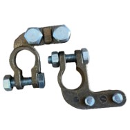 heavy duty battery terminal angled type brass (set) positive & negative